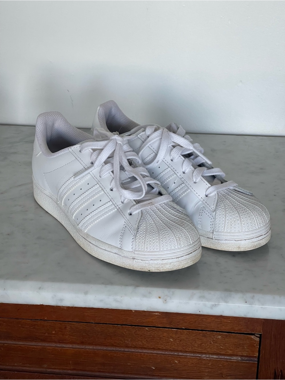 Adidas All-White Superstar Sneakers